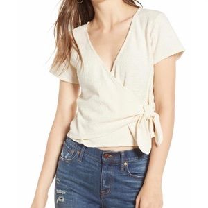 Madewell Texture & Thread White tie top, small